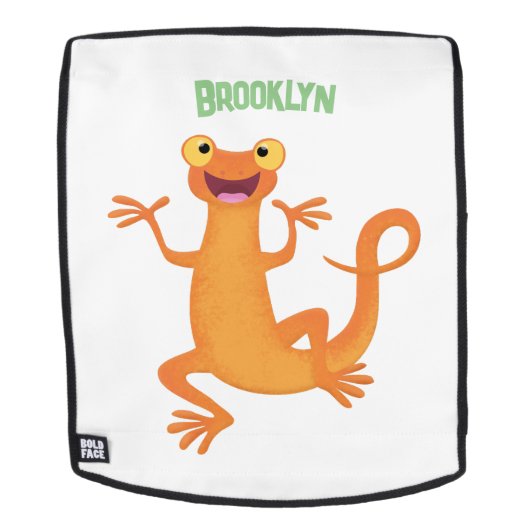 Sac À Dos Joli triton orangé joyeux (Devant amovible)
