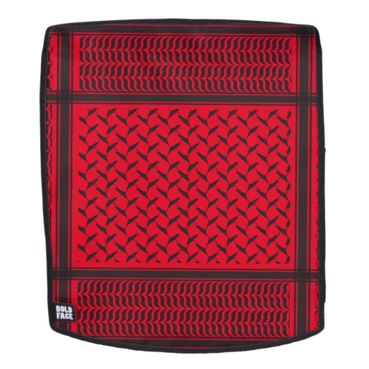 Sac À Dos kuffiya palestinien noir et rouge (Devant amovible)