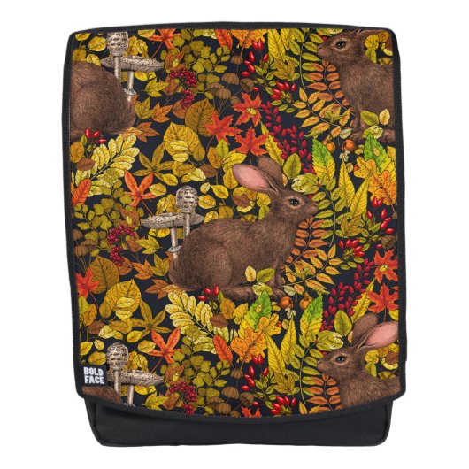 Sac À Dos Lapin d'automne en noir (Devant)