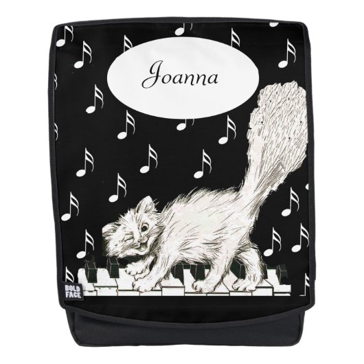 Sac À Dos Laughing White Chat Fluffly Tail Piano Keys (Devant)