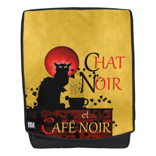 Sac À Dos Le Conversation Noir et Café Noir, Chat noir, Café (Devant)