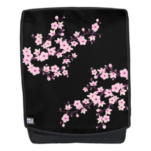 Sac À Dos Les cerisiers floraux fleurissent en rose noire