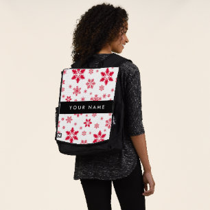 Sac À Dos Les flocons rouges, Votre nom, Personnalisez