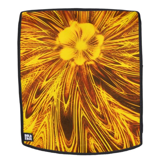 Sac à dos Lignes Abstraites Fleur Jaune (Devant amovible)
