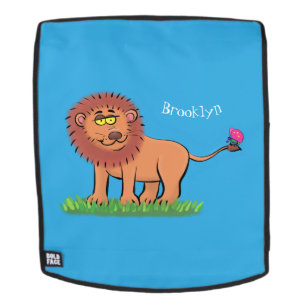Sac À Dos Lion joyeux avec dessin animé de papillon