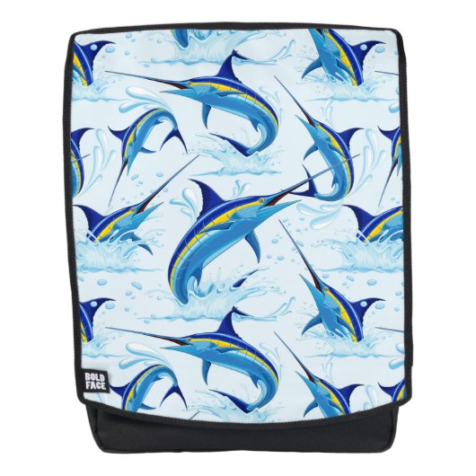Sac À Dos Marlin Bleu Jaillissant de l'Océan (Devant)