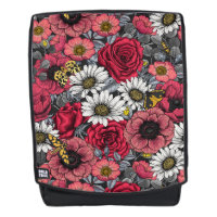 Mélange de fleurs en rouge et gris