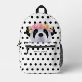 Sac à dos mignon Panda Bear noir et blanc Polka (Recto)