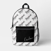 Sac à dos monochrome "Bonjour" personnalisé (Recto)