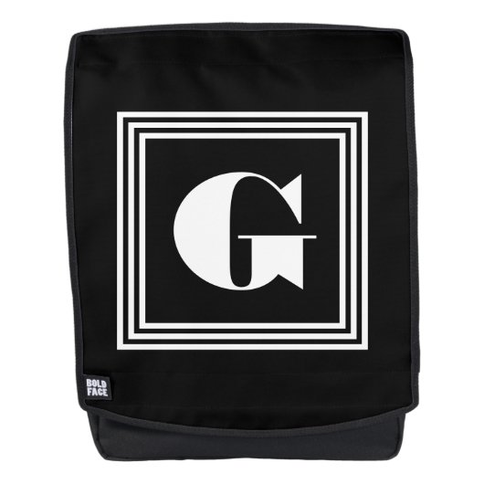 Sac À Dos Monogramme Cadre Gras 3 | Noir & Blanc (Devant)