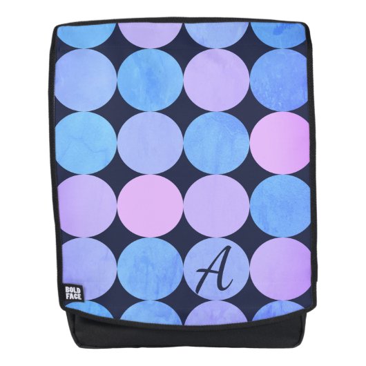 Sac À Dos Monogramme Cercles Bleu Violet & Rose (Devant)