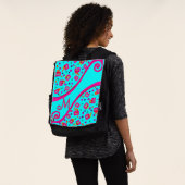 Sac À Dos MONOGRAMME DÉCO ABSTRAIT Fuchsia rose bleu (Porté)