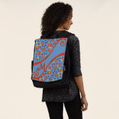 Sac À Dos MONOGRAMME DÉCO ABSTRAIT Orange Blue Yellow Swirls (Porté)