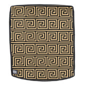 Sac À Dos Motif Carrés Clé Méandre Grec Marron (Devant amovible)