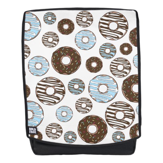 Sac À Dos Motif De Donuts, Donuts Bleus, Donuts Brown (Devant)