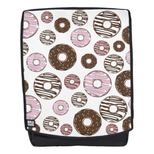 Sac À Dos Motif De Donuts, Donuts Roses, Donuts Brown (Devant)