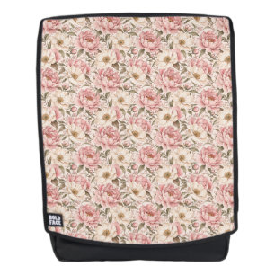 Sac À Dos Motif de pivoines fleuries vintage