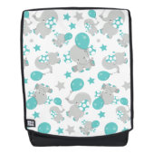 Sac À Dos Motif Des Eléphants, Eléphants Mignons - Gris Bleu (Devant)