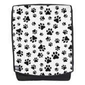 Sac À Dos Motif des pattes, pattes de chien, noir et blanc (Devant)