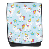 Sac À Dos Motif D'Unicornes, De Mignons Unicornes, Fleurs (Devant)