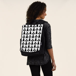 Sac À Dos Motif Ermine, Motif Médiéval, Noir sur Blanc