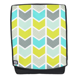 Sac À Dos Motif géométrique gris jaune bleu de Chevron