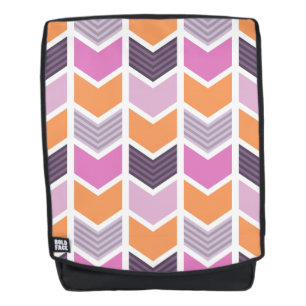 Sac À Dos Motif géométrique rose pourpre orange de Chevron