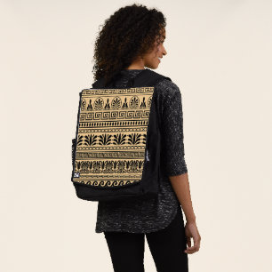 Sac À Dos Motif grec, motif méditerranéen, marron