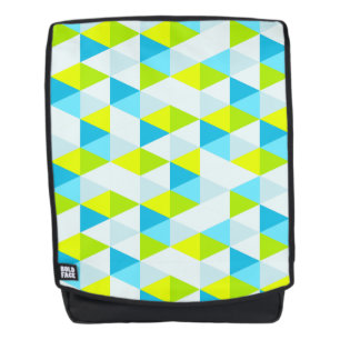 Sac À Dos Motif moderne géométrique de triangles vertes et