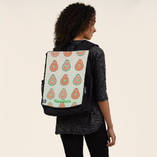 Sac À Dos Motif Rétro Avocat – Pêche et Vert Menthe