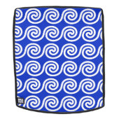 Sac À Dos Motif Vagues Clé Méandre Grec Bleu (Devant amovible)