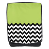 Sac À Dos Motif Zigzag noir et blanc, Chevron, Vert (Devant)