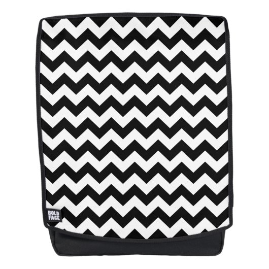 Sac À Dos Motif Zigzag noir et blanc, Motif Chevron (Devant)