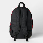 Sac à dos Noir avec Gras Rouge Design (Verso)