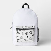 Sac à dos noir et blanc Conception du Skate (Recto)