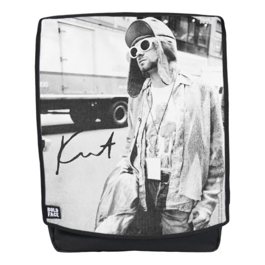 Sac à dos noir et blanc de Kurt Cobain (Devant)