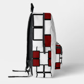 Sac à dos noir moderne avec Carré blanc et rouge p (Gauche)