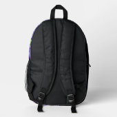 Sac à dos noir violet fleuri (Verso)