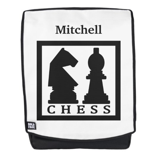Sac à dos nommé fait sur commande d'ÉCHECS (Devant)