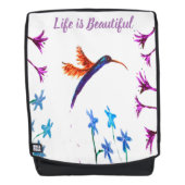 Sac À Dos Oiseau Art Floral Colibri (Devant)