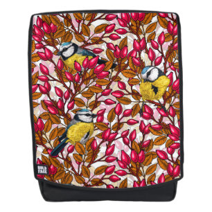 Sac À Dos Oiseaux et hanches roses de chien