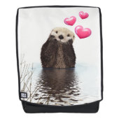 Sac À Dos Otter mignonne avec Coeurs d'Amour Rose (Devant)