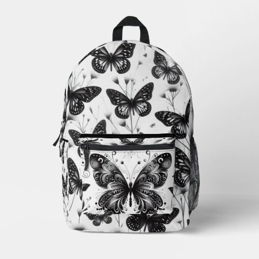 Sac à dos Papillon noir et blanc (Recto)