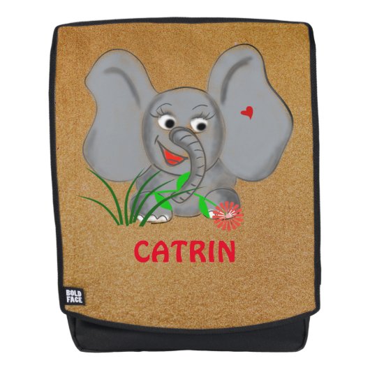 Sac À Dos Parties scintillant Or Et Eléphant Bébé (Devant)