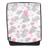 Sac À Dos Pattern of Elephants, Cute Elephants - Pink Gray (Devant)