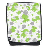 Sac À Dos Pattern of Green Elephants, Cute Elephants, stars (Devant)