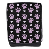Sac À Dos Pattern of paws, Dog paws, Lilac paws, Hearts (Devant)