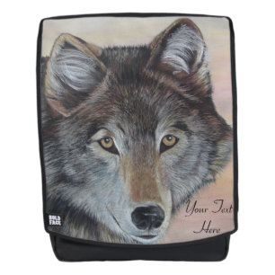 Sac À Dos peintures réalistes de faune de loup gris des