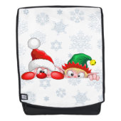 Sac À Dos Père Noël et Elf Cute et drôle Caractères Pékin (Devant)