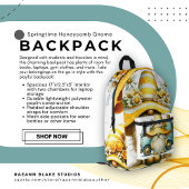 Sac à dos personnalisé Gnome Honeycomb Springtime